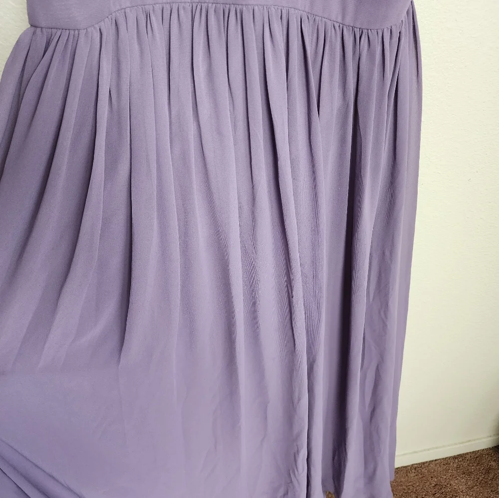 Monique Lhuillier Crisscross Chiffon Gown In Purple Women's Size 10